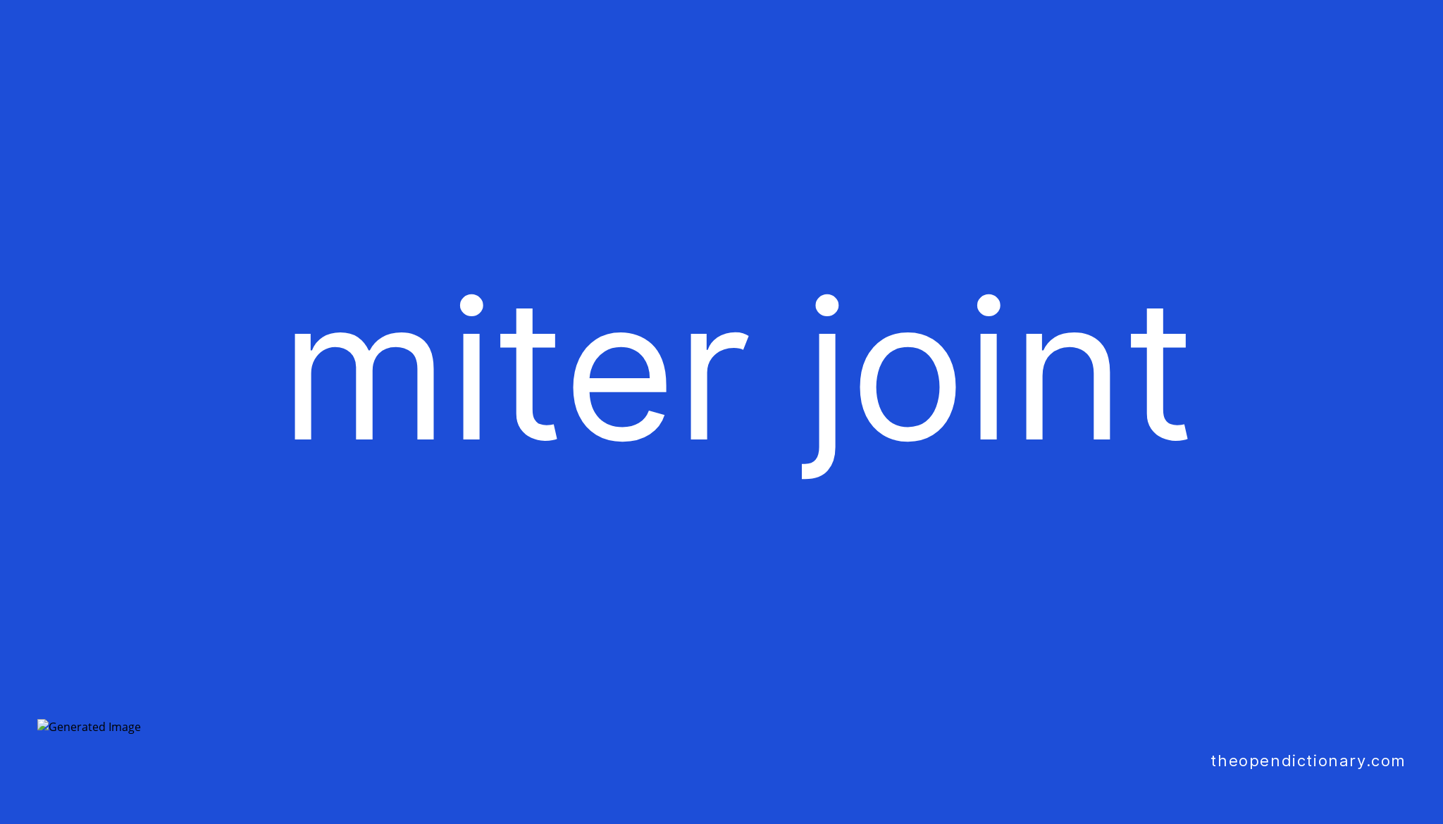 Miter joint Meaning of Miter joint Definition of Miter joint